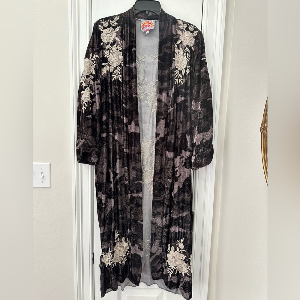 Johnny Was Santal Velvet Kimono Duster Small Gem